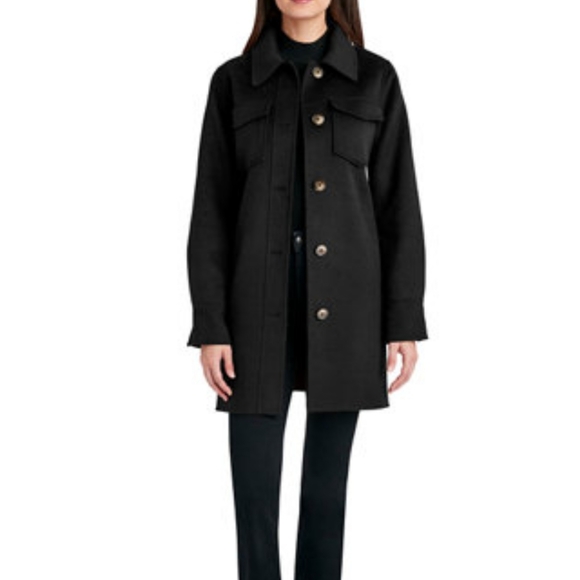 🆕️Tahari Brooke Double Face Wool Shacket With Belt